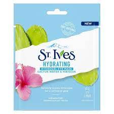 Cactus water contains a much higher concentration of electrolytes to hydrate the skin, and rich antioxidants that help prevent uv damage. St Ives Hydrating Cactus Water And Hibiscus Hydrogel Eye Mask