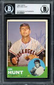 Ken Hunt Autographed 1963 Topps Card #207 Los Angeles Angels "Best Wishes"  Beckett BAS #12056837