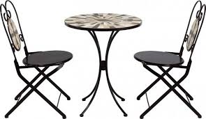 Passt In Jede Ecke 3tlg Bistromobel Set France 2 Gartenstuhl Sitzkissen Klapptisch Rund Schwarz Balkonmobel Gartenstuhle Gartensofa Klapptisch Rund