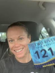 Runners preparing for a race despite bad weather