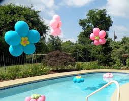Oh Hey Pool Balloon Decorations Love These Floating Flowers Http Bit Ly Hkppty Pool Party Decorations Pool Birthday Party Balloon Decorations