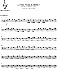 View and download yann tiersen music notes. L Autre Valse D Amelie Accordion 2 Sheet Music By Yann Tiersen Nkoda