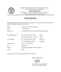 Contoh surat undangan seminar ini bisa anda temukan dalam 2 buah versi yaitu versi secara resmi dan juga versi yang tidak resmi. Undangan Seminar Proposal Tesis Pascasarjana Universitas Jember