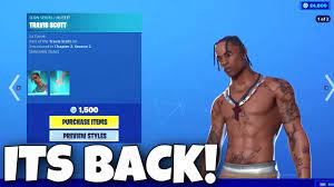 What's up guys, in this video i discussed the updated new season 5 operation snowdown coming back returning/return release date of travis scott skin incl. Travis Scott Return Release Date In Fortnite Item Shop Travis Scott Coming Back Alltolearn Blog