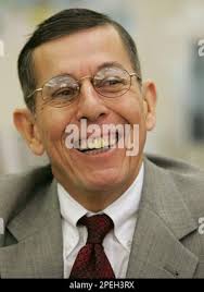 Interim Houston Independent School District Superintendent Abel Saavedra  laughs as he answers a question during an interview at Sugar Grove  Elementary School Tuesday, Nov. 30, 2004 in Houston. Saavedra is set to be  named HISD superintendent after ...