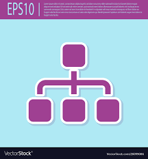 Retro Purple Business Hierarchy Organogram Chart