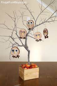 I wanted to make up a craft that was easy and inexpensive so i came. How To Make Adorable Wood Slice Owl Ornaments And An Owl Tree Frugal Fun For Boys And Girls