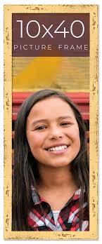 10x40 Frame Brown Solid Wood Picture Frame