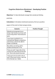 Start studying cognitive worksheet #1. Cognitive Distortions Worksheets 7 Optimistminds