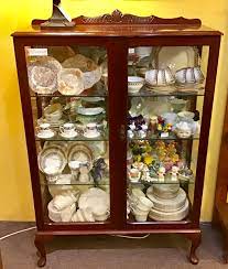 Glass can have a green tint to it that can slightly distort the view, which is not ideal when showcasing items. China Cabinet Crystal Display Case Islington Antiques And Interiors