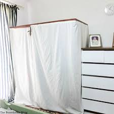 D white wood collapsible laundry wall rack. How To Make An Easy Cover For A Bedroom Clothes Rack The Boondocks Blog
