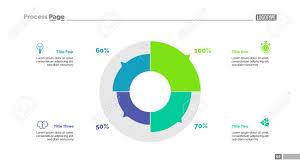 four sectors pie chart slide template design illustration