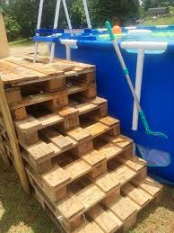 Stacked Pallet Steps For Swimming Pool 50 Diy Pallet Ideas That Can Improve Your Home Pallet Furniture In 2020 Pallet Pool Pallet Outdoor Pallet Furniture Outdoor