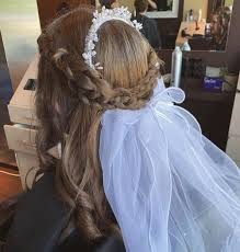 Communion hairstyles for long hair 32. 53 First Holy Communion Hairstyles For Kids Best