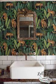 Dark Floral Wallpaper Leopard Jungle Wallpaper Tropical Wallpaper Wild Animal Wall Mural Wild 163 Jungle Wallpaper Tropical Wallpaper Bathroom Wallpaper