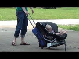 How To Strap 1 Or 2 Car Seats To A Carry On Luggage Suitcase So You Can Wheel Them Through The Airport Easily With On Baby Car Seats Travel Kids Car Car Seats