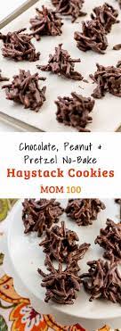 Chocolate Peanut And Pretzel No Bake Haystack Cookies Recipe Haystack Cookies Recipes Dessert Recipes