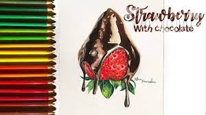 How do you make chocolate covered strawberries? Speed Drawing Strawberry Dipped In Chocolate Using Faber Castell Classic Youtube