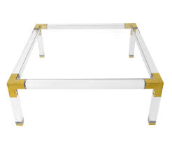 Check out our lucite coffee table selection for the very best in unique or custom, handmade pieces from our coffee & end tables shops. Trousdale Lucite And Brass Coffee Table Square Top Modshop
