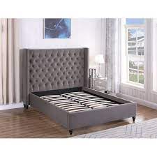 Treva Queen Tufted Upholstered Platform Bed Upholstered Platform Bed King Upholstered Bed Bed Frame And Headboard