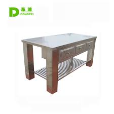 The braced and galvanized steel legs ensure it is highly stable and durable as well. Stainless Steel Kitchen Work Table With Drawer Customized Working Table Dpczp01 Dongpei