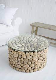 Bespoke coastal cottage round spool top coastal coffee table driftwood effect finish with bare steel metal hair pin legs made to order stevenbowlerdesigns 5 out of 5 stars. Coastal Furniture New England Style Sag Harbor Driftwood Coffee Table For Living Room
