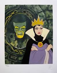 In the grimm fairy tale, snow. Disney Snow White Evil Queen Art Giclee Mirror Mirror On The Wall Ebay