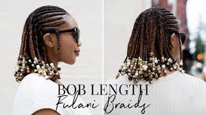 Next, loop your floss around the base of all 3 strands and tie it off. Bob Length Fulani Braids Braids And Beads Hairstyle On Natural Hair Youtube