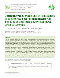 Mar 02, 2021 · homeimprovementhouse: Pdf Community Leadership And The Challenges Of Community Development In Nigeria The Case Of Boki Local Government Area Cross River State