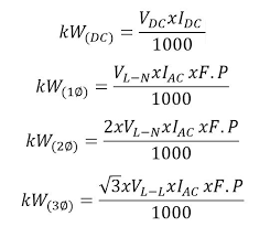 Volts To Kw Calculator Conversion Examples Table And