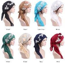 Women Head Scarf Flower Chemo Hat Turban Hair Loss Headwear Bandana Cancer Caps Ebay Cotton Head Scarf Head Scarf And Hat Women Beanie