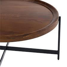 Gervasoni moon 42 round ceramic coffee table. Brookline 42 In Round Coffee Table In Medium Chestnut Awbl4268