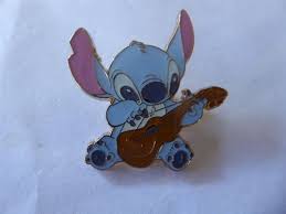 This enamel pin features stitch playing the ukulele and his arm. Disney Trading Pin Loungefly Stitch Summer Mystery Ukulele