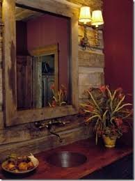 Maroon Rustic Western Bathroom Wall Stylish Western Home Decorating Home Rustic Bathrooms Eclectic Bathroom