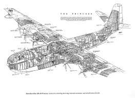 1952 Saunders Roe Princess Flying Boat Uk Flying Boat Technical Drawing Boat Illustration
