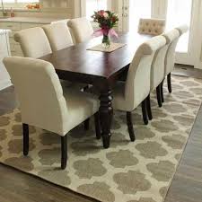 The golden rule with rugs under furniture pieces is that you should have at least 30 centimetres of buffer room either side, and more depending on the size of the items in question. Images Of Dining Tables With Rugs Novocom Top
