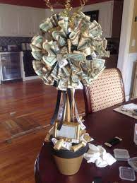 One time my sister did this idea in a box of chocolates a gift to me which was kind of cool but your allowed to do that kind of made sure that the gifts with money to me and my brother were always creative. 50th Wedding Anniversary Money Tree Topiary Creative Money Gifts Christmas Money Money Flowers