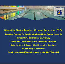 Disability swim teacher course...