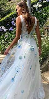 27 Ultra Pretty Floral Wedding Dresses For Brides Floral Wedding Dress Wedding Dresses With Flowers Blue Wedding Dresses