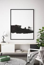 Black And White Print Printable Minimalist Black And White Wall Art Brush Strokes Art Minimal Wall Art Abstract Poster Bedroom Decor Watercolor Wall Art Green Paintings Teal Decor