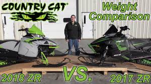 Country Cat Weight Comparison Between 2018 2017 Arctic Cat Zr 8000
