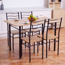 Maybe you would like to learn more about one of these? Costway 5 Piece Dining Table Set With 4 Chairs Wood Metal Kitchen Breakfast Furniture Walmart Com Walmart Com