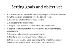 Business Plan Goals And Objectives Examples