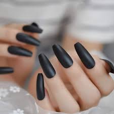 Amazon Com Black Matte Long Coffin Press On Nails Long False Nail Tips 20 Pcs Full Cover Fake Nails 10 Sizes Ballerina Fake Nails Beauty Bling art coffin false nails black red white maroon polished fake. black matte long coffin press on nails long false nail tips 20 pcs full cover fake nails 10 sizes ballerina fake nails