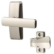 These locks mount right on the inside of the screen door. Ideal Security Aj Modern Lever Set For Screen And Storm Door Satin Nickel Skajlsn Rona