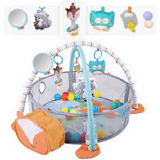 May 20, 2020 · baby play gyms don't have to be complex and colorful to be entertaining or educational, this one by b. Baby Kids Play Mat 3 In 1 Baby Gym With 4 Hanging Toys 30 Balls Infant Playmat For Tummy Time Educational Baby Activity Mat Ball Pit Baby Play Gym