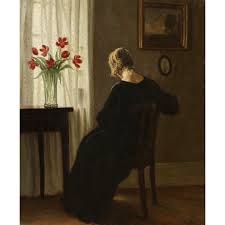 Nos amis nous (raconter) tout ce qu'ils (voir) pays. Femme A Sa Fenetre Tableau D Interieur Danois De L Ecole De Hammershoi Signe Hans Hilsoe 1909 Galerie Golovanoff