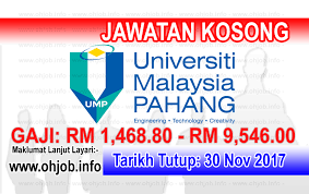 Apr 25, 2017 · jawatan kosong terkini tourism pahang. Jawatan Kosong Ump Universiti Malaysia Pahang 30 November 2017 Jawatan Kosong Kerajaan Swasta Terkini Malaysia 2021 2022