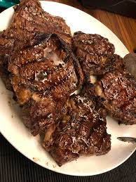 The sugar makes the steaks tender and gives just a hint of sweetness. Homemade Bbq Rib Eye Steaks Rubbed With Onion Garlic S P Food