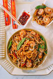 Noodles have been a staple of chinese cuisine for thousands of years. Shrimp Lo Mein Just Like Chinese Takeout Recipe Lo Mein Recipes Shrimp Lo Mein Recipe Chinese Vegetables